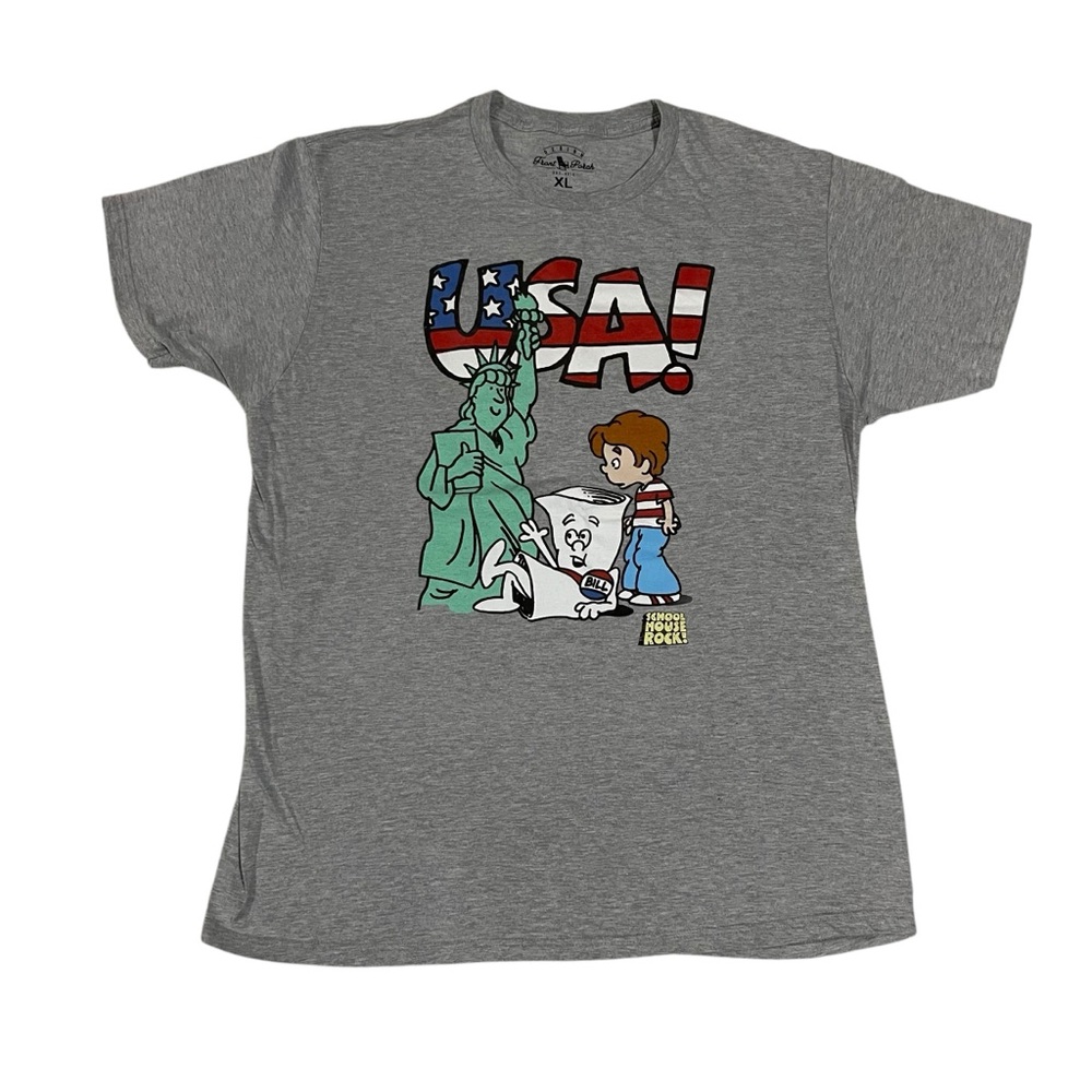 School House Rocks USA Gray Tee Shirt Size XL